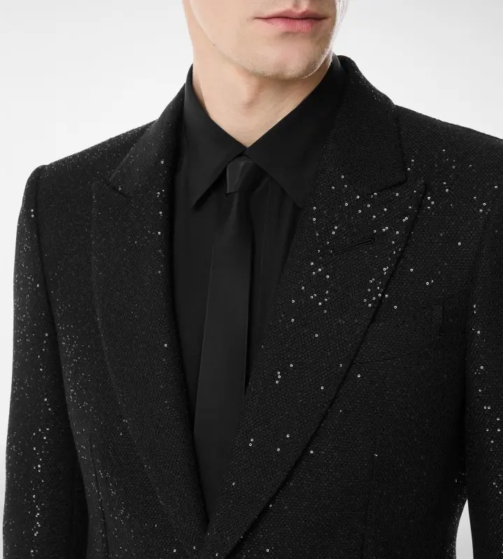 SEQUINED LIGHT BOUCLÈ JACKET online